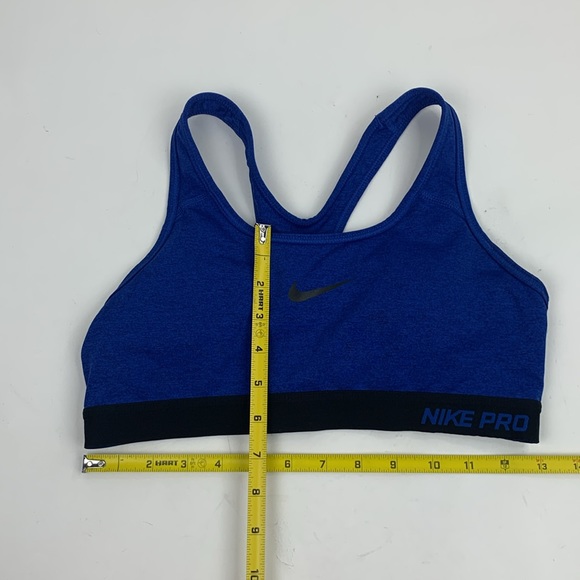 Nike Pro Sports Bra Racerback Medium Padded cups Royal blue & black - Picture 8 of 9